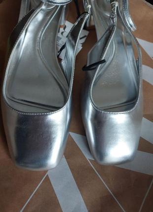Срібні балетки zara4 фото