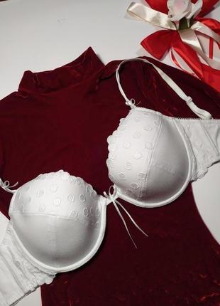Білий бавовняний бюстгалтер new look, eur 75dd/75e, 93% котон