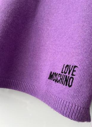 Love moschino purple logo sweater for women. светр . оригінал. кашемір, вовна6 фото