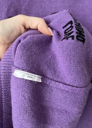 Love moschino purple logo sweater for women. светр . оригінал. кашемір, вовна7 фото