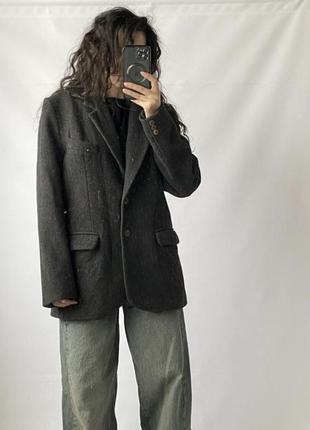 Пальто пиджак пальто жакет пальто куртка блейзер базовый серый графитовый1 фото