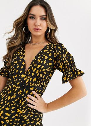 Новое платье asos  в горошек миди, с пуговицами спереди как zara mango guess2 фото