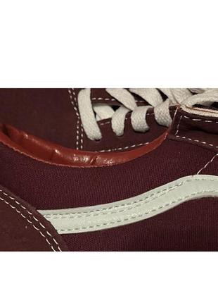 Кеди vans old skool bordo white ванс вишневі унисес9 фото