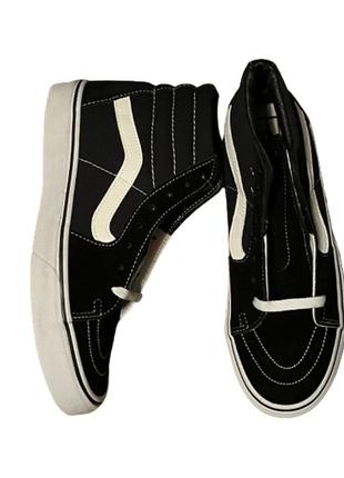 Кеди vans sk-8 old skool високі черевики кросівки венс black white унісекс6 фото