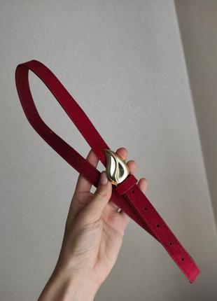 Красный замшевый ремешок с пряжкой листочком m&co3 фото