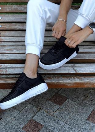 Nike air force jester black / white🆕 женские кроссовки найк аир форс 🆕 черные с белым2 фото