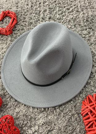 Шляпа федора унисекс с устойчивыми полями classic серая