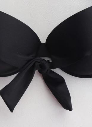 Комплект 3в1: женский купальник с твердой чашкой + юбка парео swimsuit skirt черный5 фото