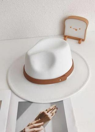 Шляпа федора унисекс с устойчивыми полями lucky белая