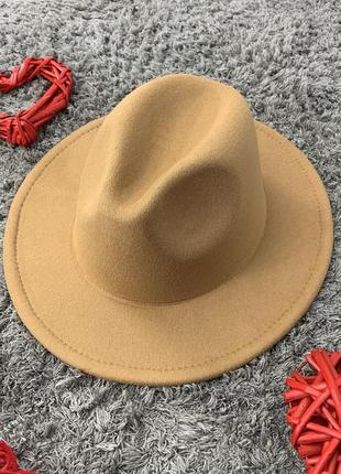 Шляпа федора унисекс с устойчивыми полями original бежевая