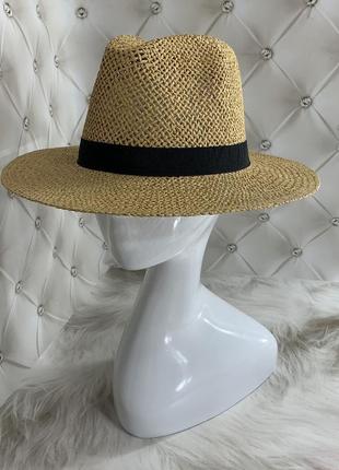 Жіночий літній капелюх федора тканий mizo bang кава з молоком8 фото