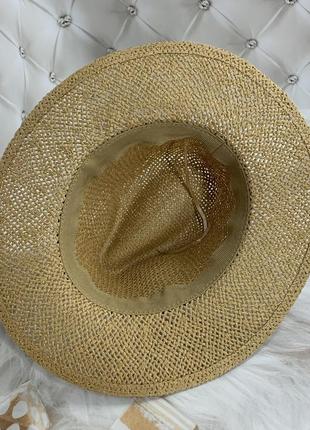 Жіночий літній капелюх федора тканий mizo bang кава з молоком9 фото