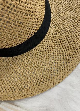 Жіночий літній капелюх федора тканий mizo bang кава з молоком6 фото