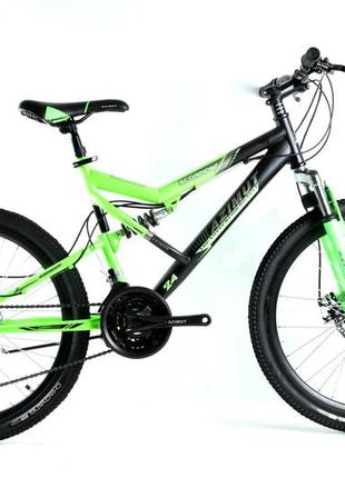 Спортивный горный велосипед 26 дюймов 17 рама azimut scorpion shimano gd черно-зеленый1 фото