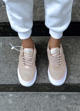 Nike air force jester beige/pink 🆕 женские кроссовки найк аир форс 🆕 бежевые с розовым4 фото