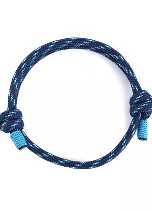 Браслет из паракорда регулируемый (канат, шнур, веревка, трос, парашютный строп) сине-голубой, унисекс wuke10 фото