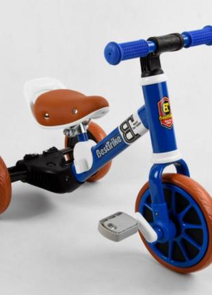 Детский трехколесный велосипед-велобег 96021 "best trike" синий1 фото