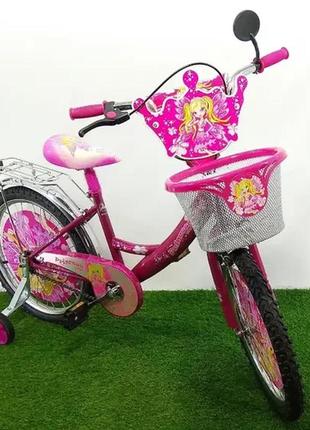 Велосипед дитячий двоколісний 18 дюймів mustang принцеса рожевий1 фото