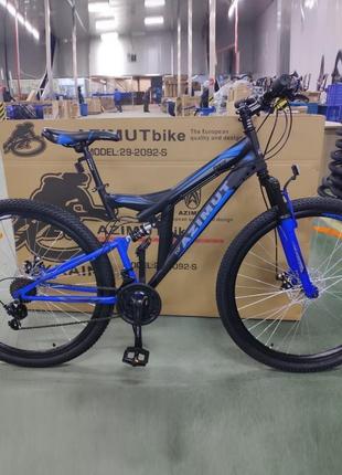 Спортивный двухподвесный велосипед 27.5 дюймов 19 рама gfrd azimut power синий