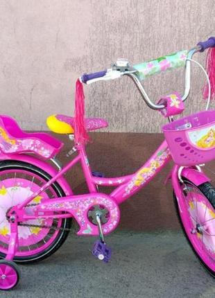 Детский двухколесный велосипед для девочки 20 дюймов azimut girls розовый1 фото