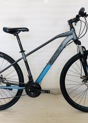 Спортивний гірський велосипед 26 дюймів azimut gemini shimano 15.5 рама сіро-синій