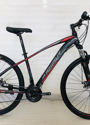 Спортивний гірський велосипед 29 дюймів azimut nevada shimano d 17 рама чорно-червоний