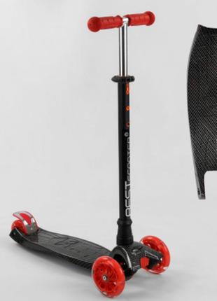 Дитячий двоколісний самокат best scooter 25772/779-1524 чорно-червоний1 фото