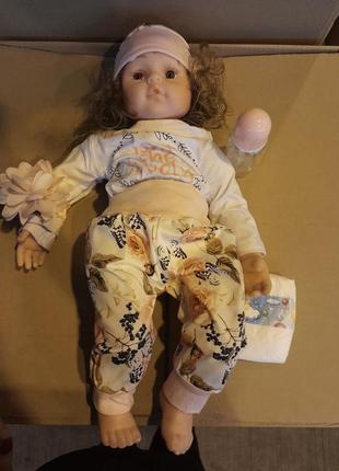 Ad2201-12 виниловая кукла  reborn девочка  60 см