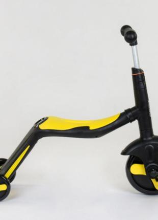 Дитячий самокат 3в1 самокат-велобіг-велосипед, best scooter,10993 чорно-жовтий4 фото