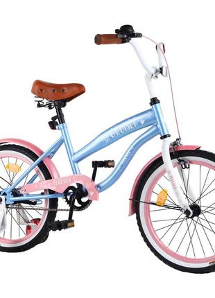 Детский двухколесный велосипед 16 дюймов cruiser 16' t-21631 blue+pink