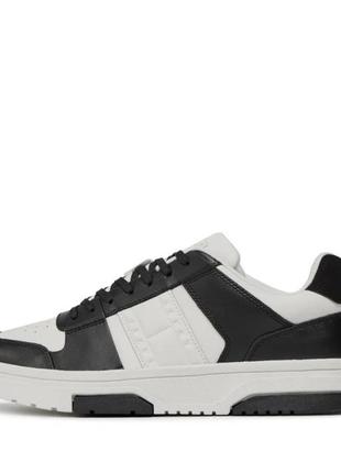 Tommy jeans снікерcи tjm leather cupsole 2.0 em0em01352 black/ecru bds7 фото