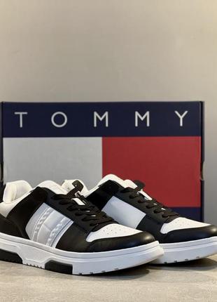 Tommy jeans снікерcи tjm leather cupsole 2.0 em0em01352 black/ecru bds2 фото