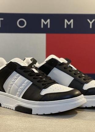 Tommy jeans снікерcи tjm leather cupsole 2.0 em0em01352 black/ecru bds4 фото