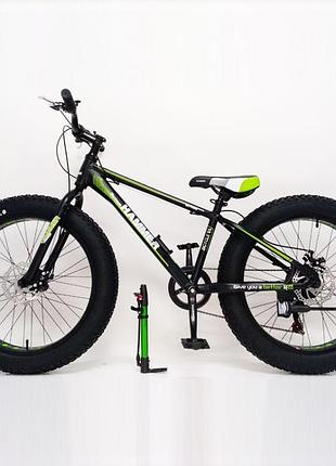 Спортивний велосипед fat bike 26 дюймів 17 рама hammer extrime s800 салатовий