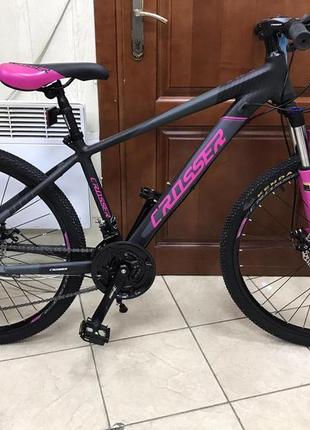 Спортивний велосипед 26 дюймів рама 15.5 crosser lady 075-c рожевий