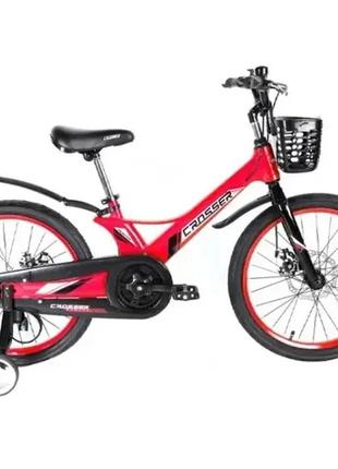 Детский двухколесный велосипед магниевый 20 дюймов crosser hunter красный1 фото