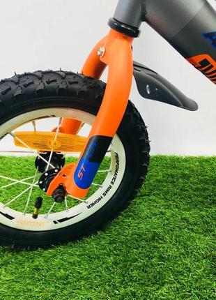 Дитячий двоколісний велосипед 12 дюймів azimut stitch а жовтогарячий3 фото