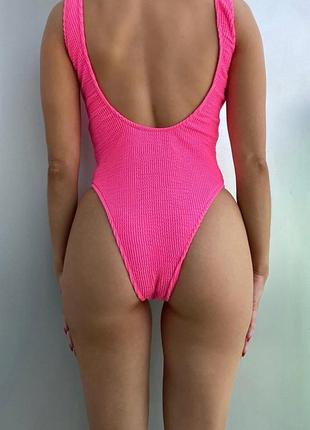 Женский совместный купальник жатка beach bikini розовый10 фото