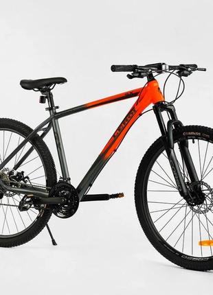 Спортивний двоколісний велосипед 27.5 дюймів 19 рама з shimano corso leroi lr-27899 жовтогарячо-сірий