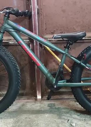 Спортивний велосипед crosser fat bike (фетбайк) 24 дюйми 13 рама зелений