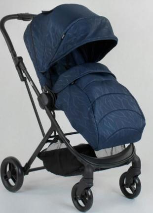 Дитяча прогулянкова коляска з чохлом для ніжок liliya 66916 синя1 фото