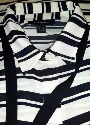 Стильная блуза в чёрно-белую полоску atmosphere made in vietnam, молниеносная отправка5 фото