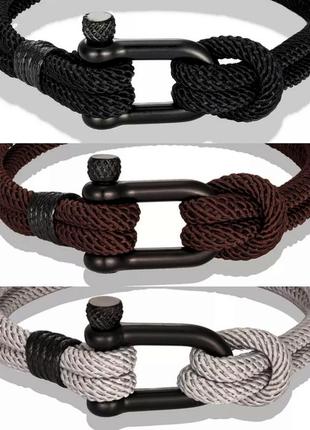Браслет двойной из паракорда с карабином регулируемый (канат, шнур, веревка, трос), унисекс wuke2 фото