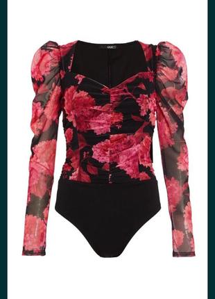 Нежное и яркое боди цветочный принт