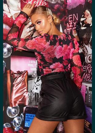 Нежное и яркое боди цветочный принт