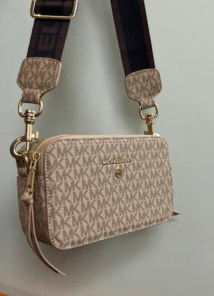 Сумка крос- боді в стилі michael kors the snapshot bag beige