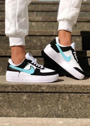 Nike air force shadow aurora blue 🆕 женские кроссовки найк аир форс 🆕 белый/голубой