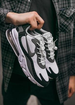 Nike air max 270 react “black\white”  🆕 мужские кроссовки найк 🆕 белые/серые