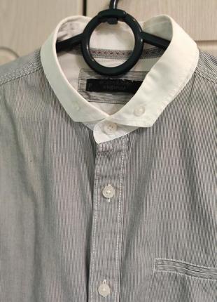 Мужская рубашка с длинным рукавом приталенная по фигуре на р.42-44/ s6 фото