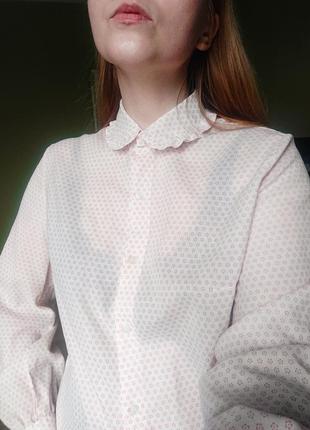 Винтажная блуза в мелкий цветочный принт3 фото